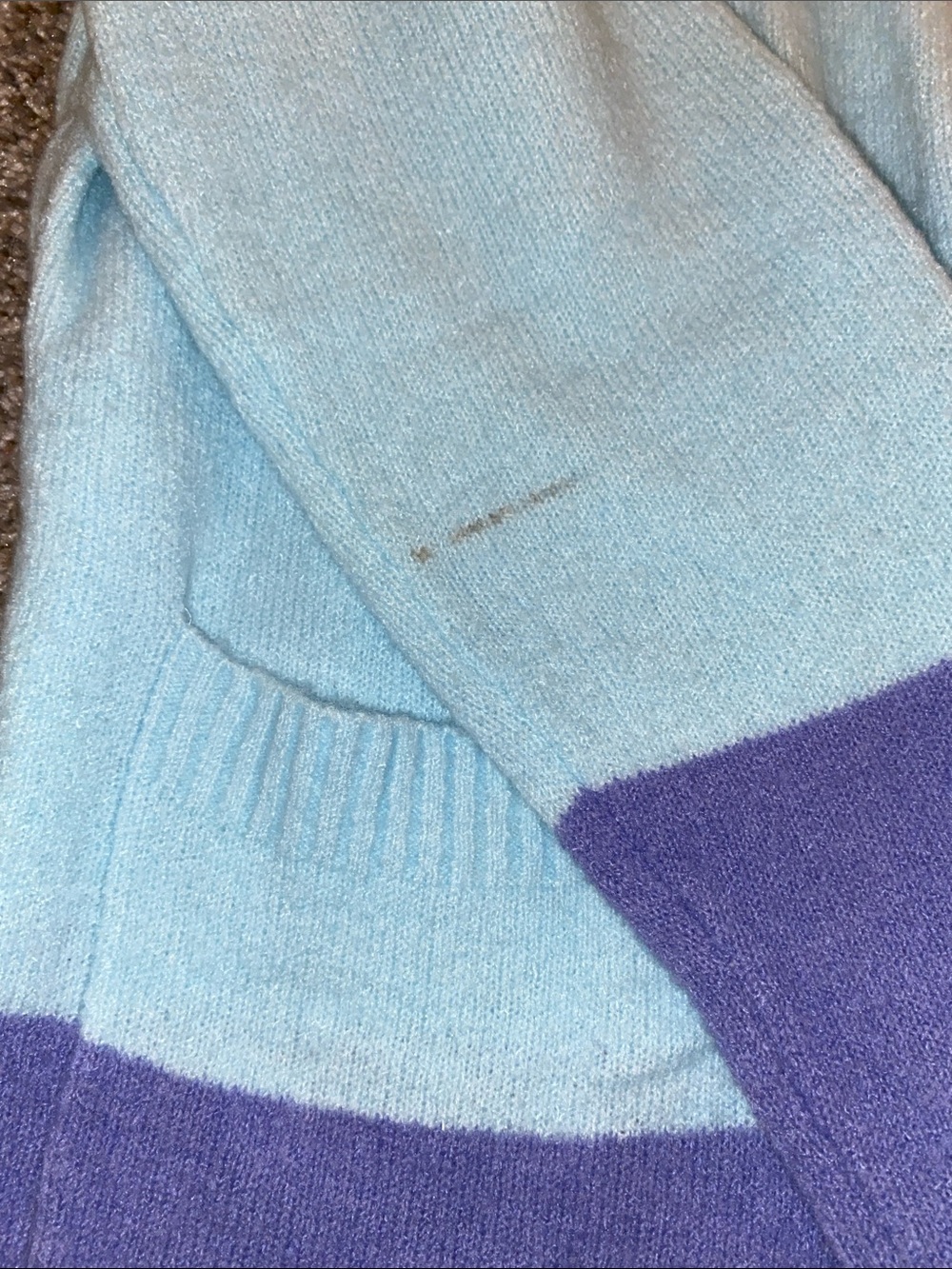 Women’s Large White, Light Blue & Purple Colorblock Open Cardigan Bin C - Picture 4 of 4
